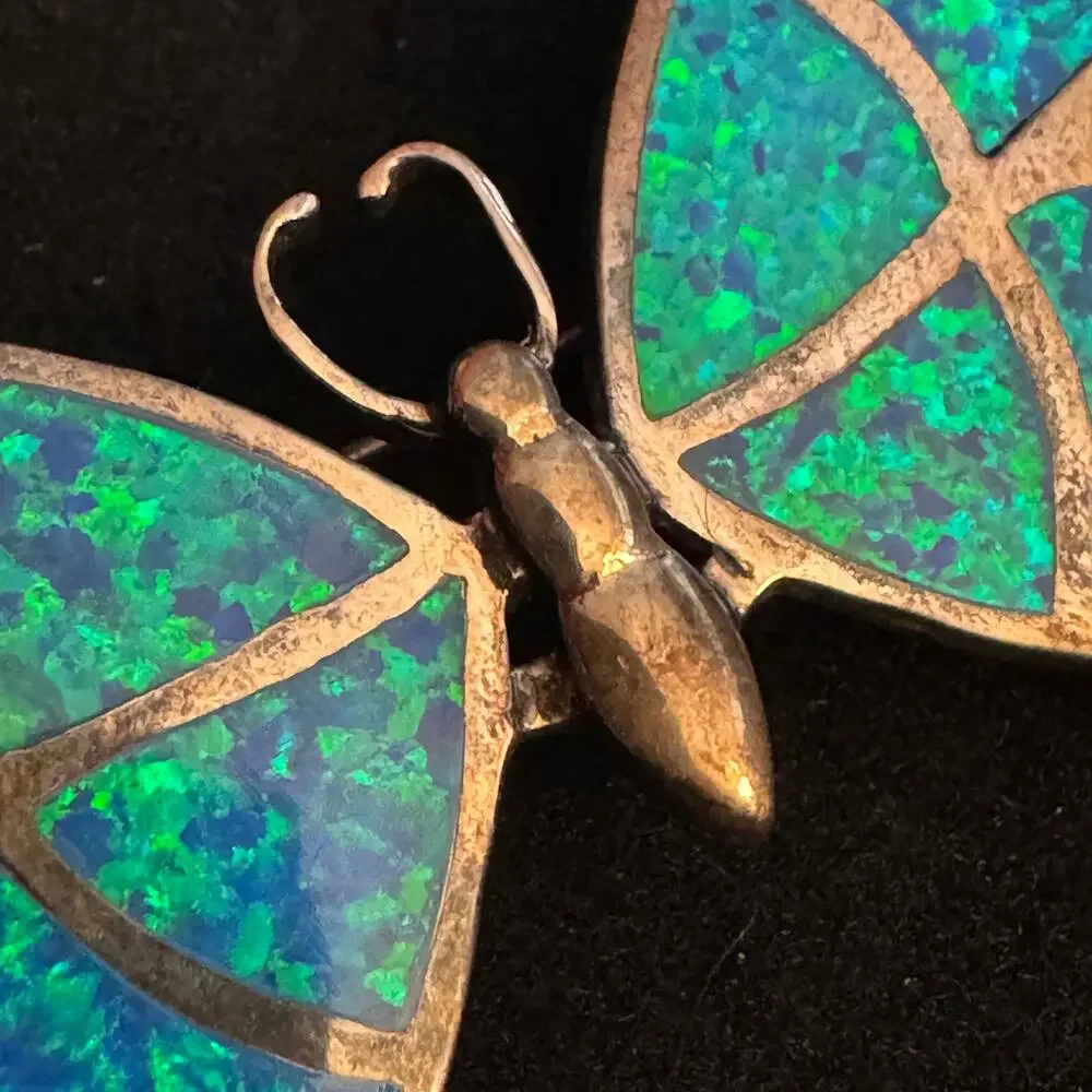 Vintage Sterling Silver Butterfly Brooch Pin or Pendant